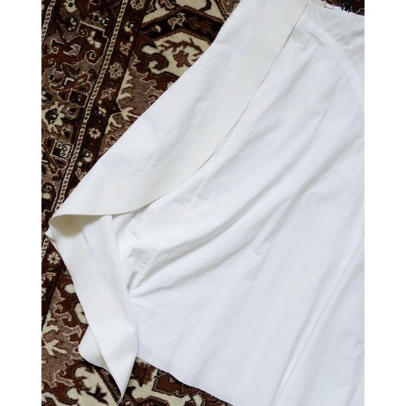 Marni White Cotton Laminate Contrast Draped Midi Skirt size IT 38 US 2 - Picture 6 of 9
